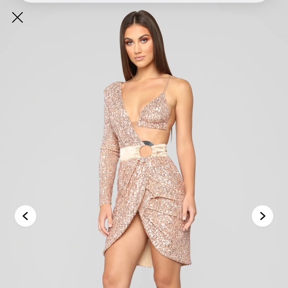 Fashion, nova epic nights sequin dress in rose gold size small new with tags - Picture 4 of 7